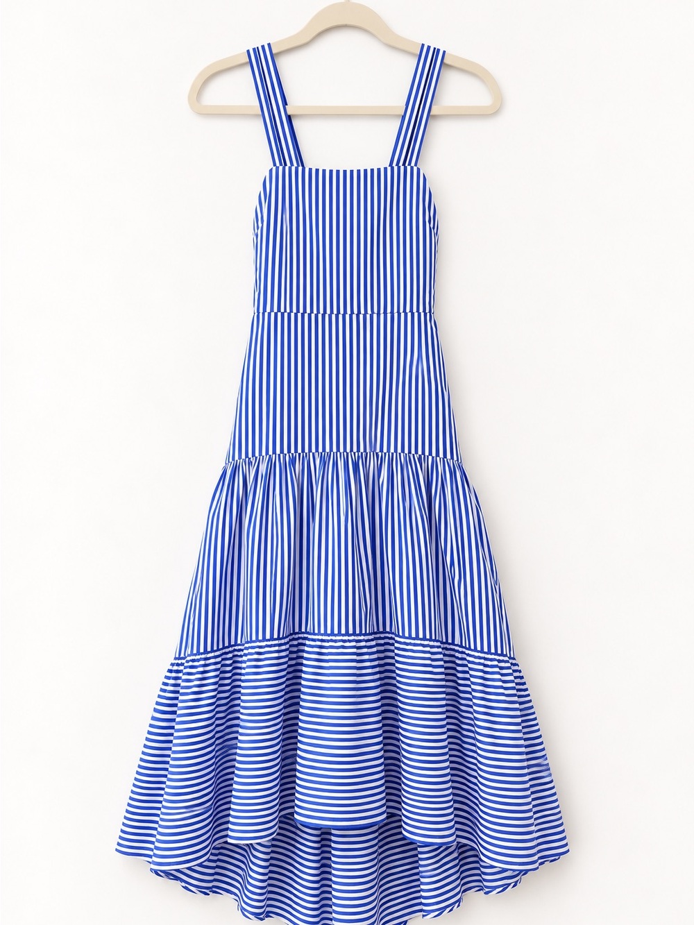 Banana Republic Blue and White Striped Tiered Sundress